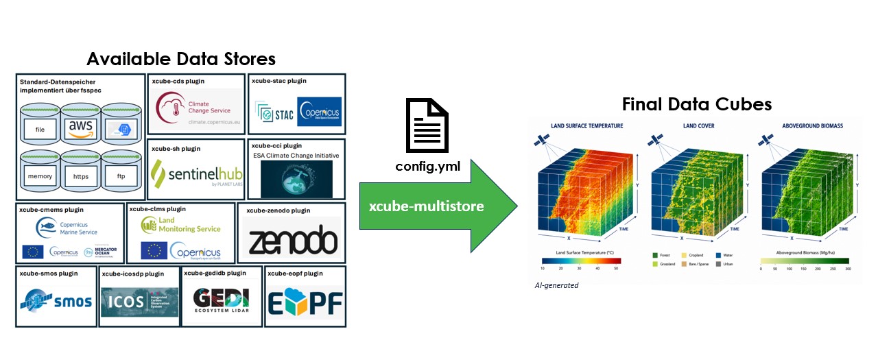 Conceptual overview of the xcube-multistore package